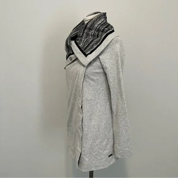 Lululemon Savasana Wrap Sweater Coal Strata Stripe - Picture 7 of 16